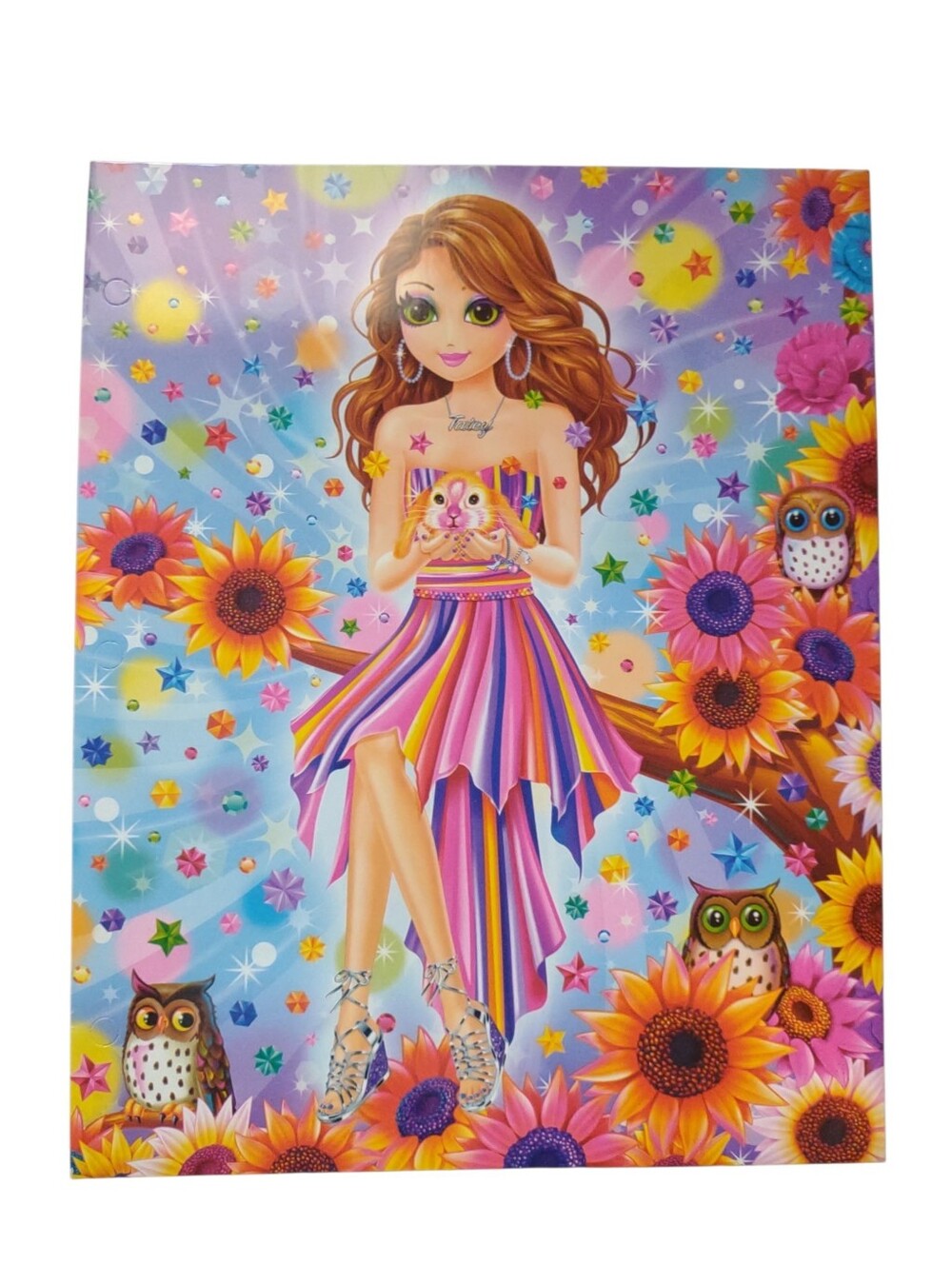 Lisa Frank Portfolio Folder Stars Owls NEW Tatey Bug Folder9